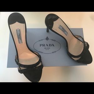 Black Prada strappy heels